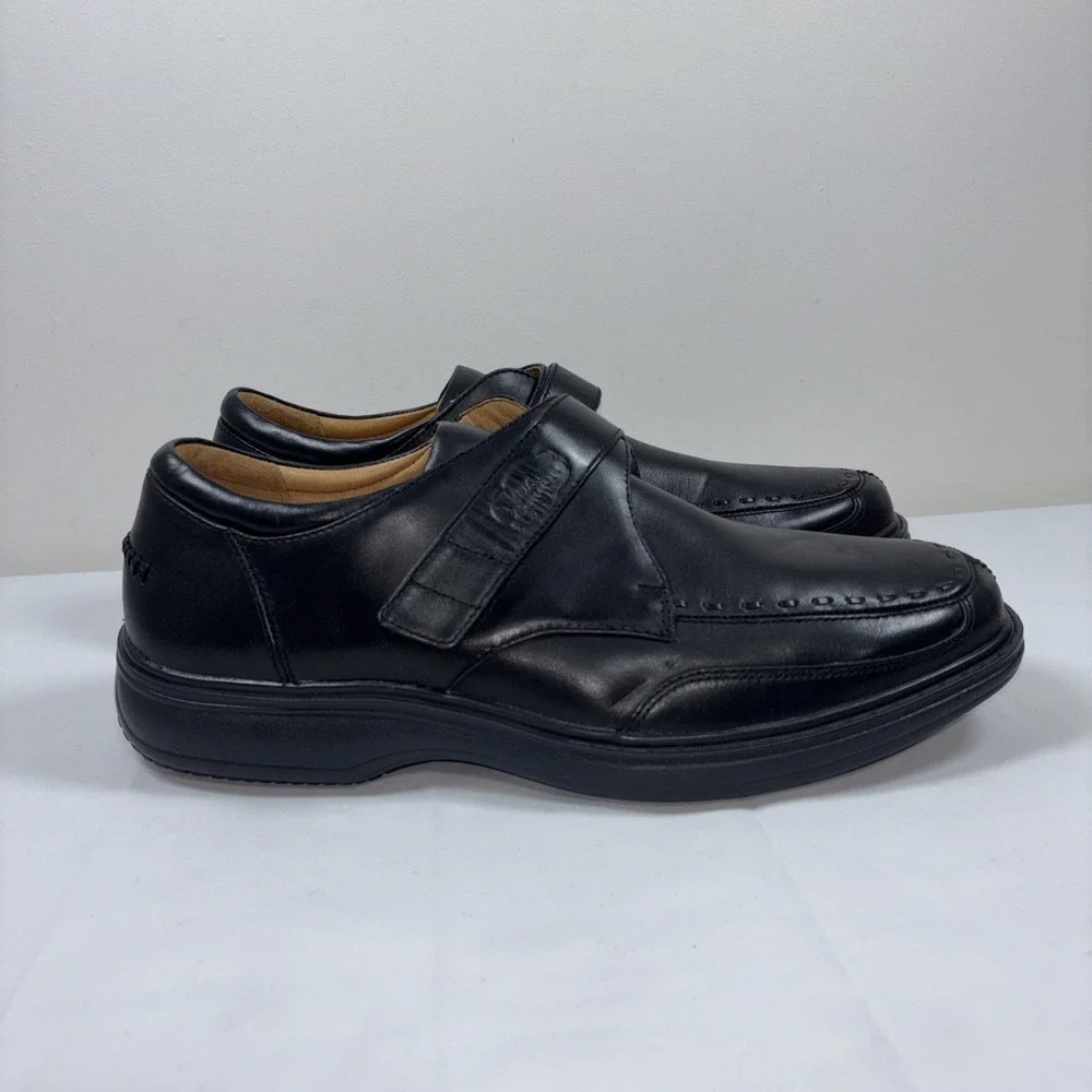 Dr. Comfort Mens 11.5XW 6210 Frank‎ Black Leather Monk Strap Shoes Ortho Dressy